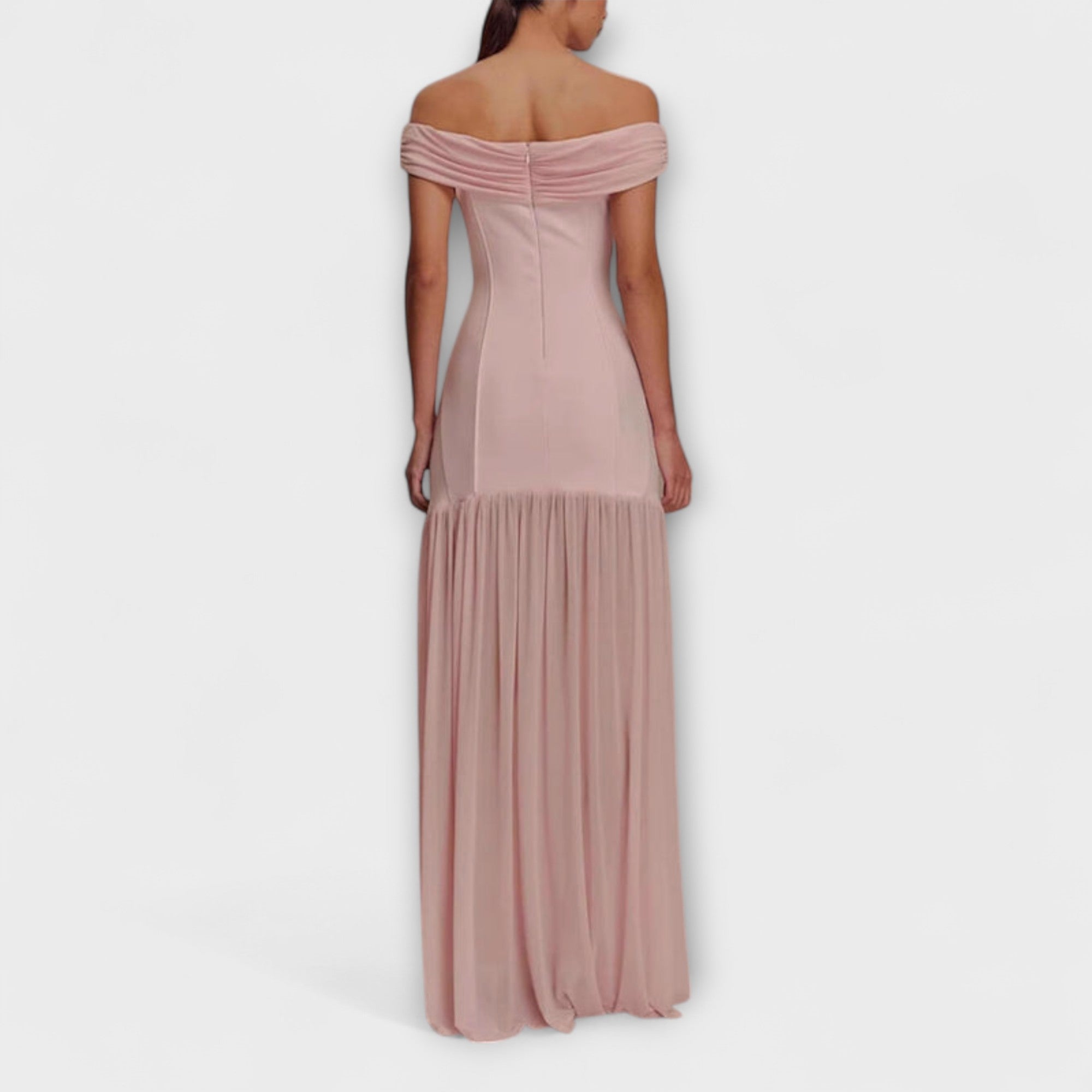 Aurora - Schickes trägerloses Bodycon-Maxikleid mit floralen Verzierungen