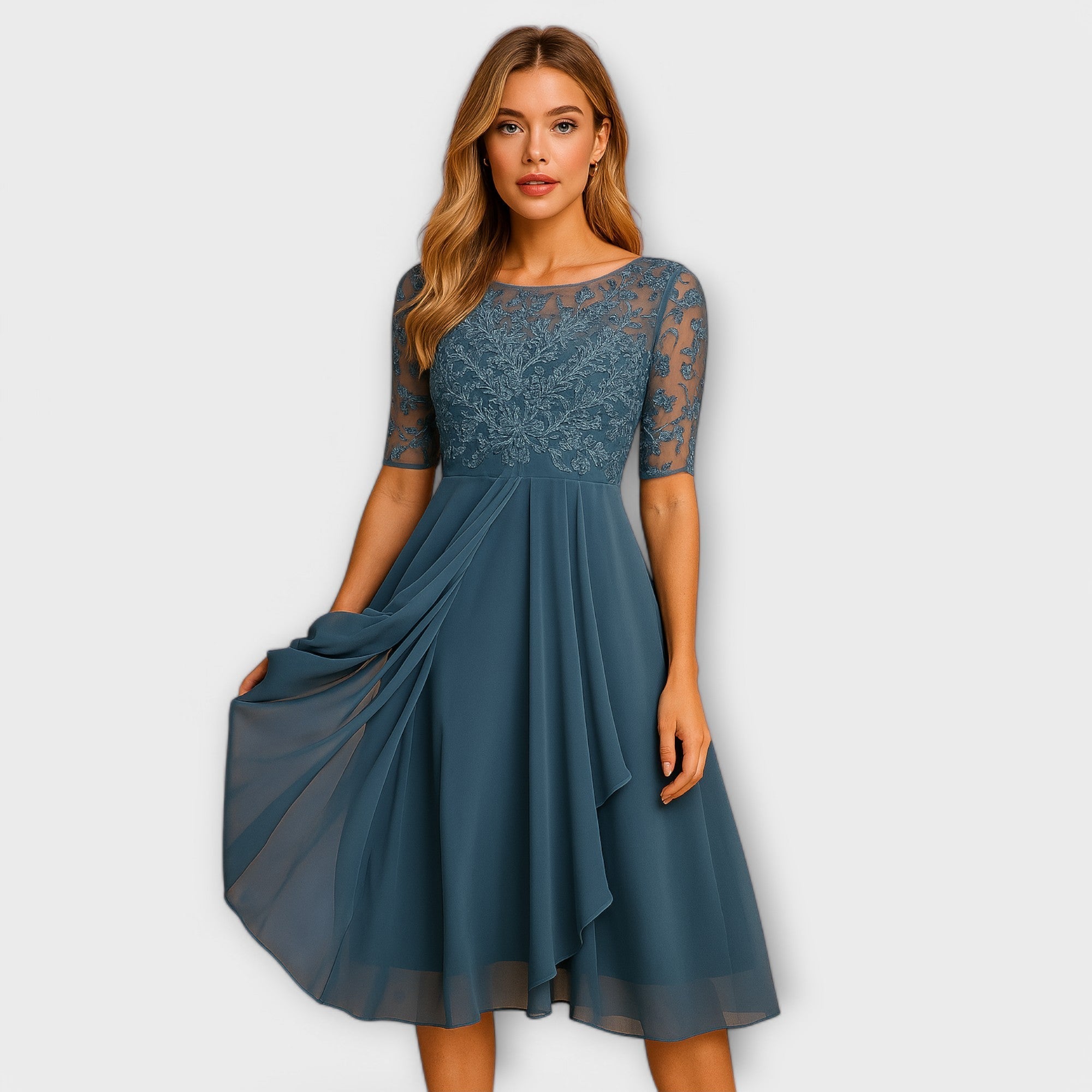 The product title remains unchanged: "Kleid für Hochzeitsgäste".