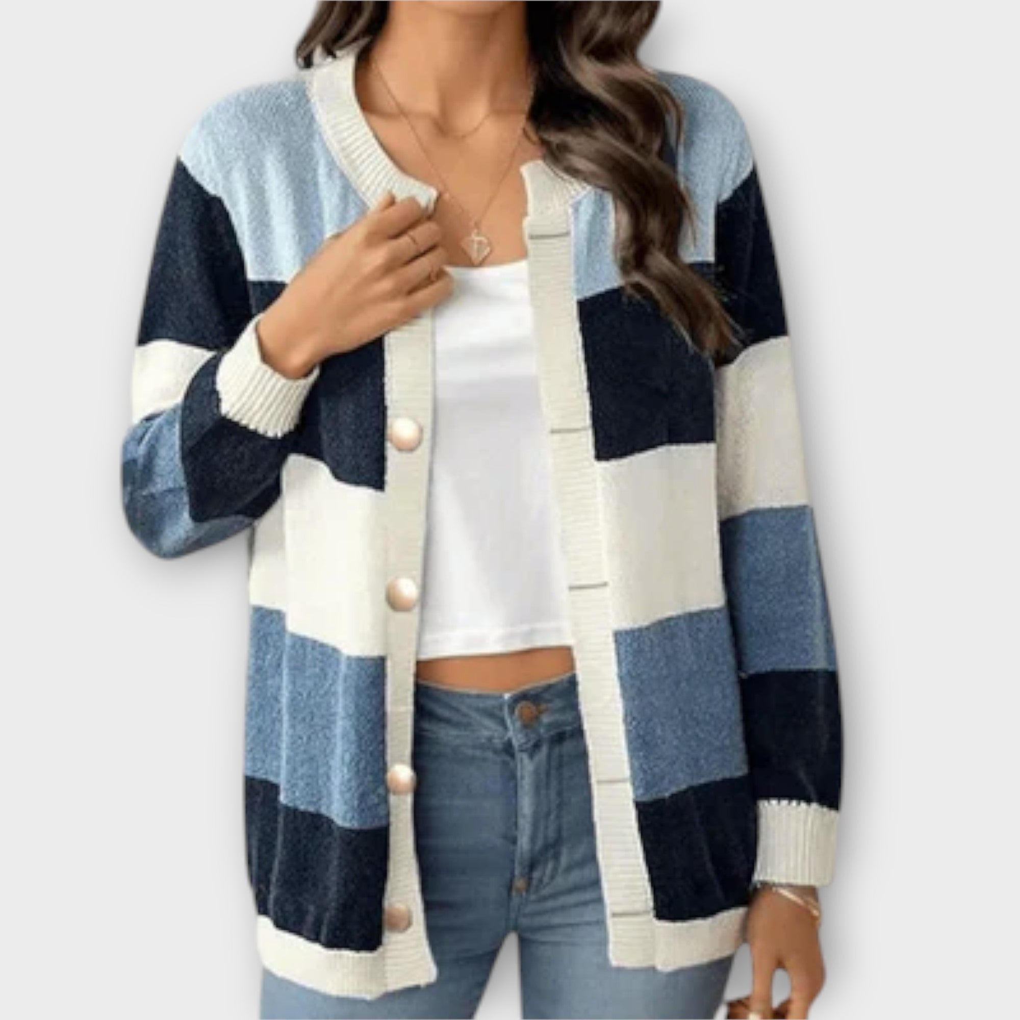 Aurora - Gestreifte Strickjacke