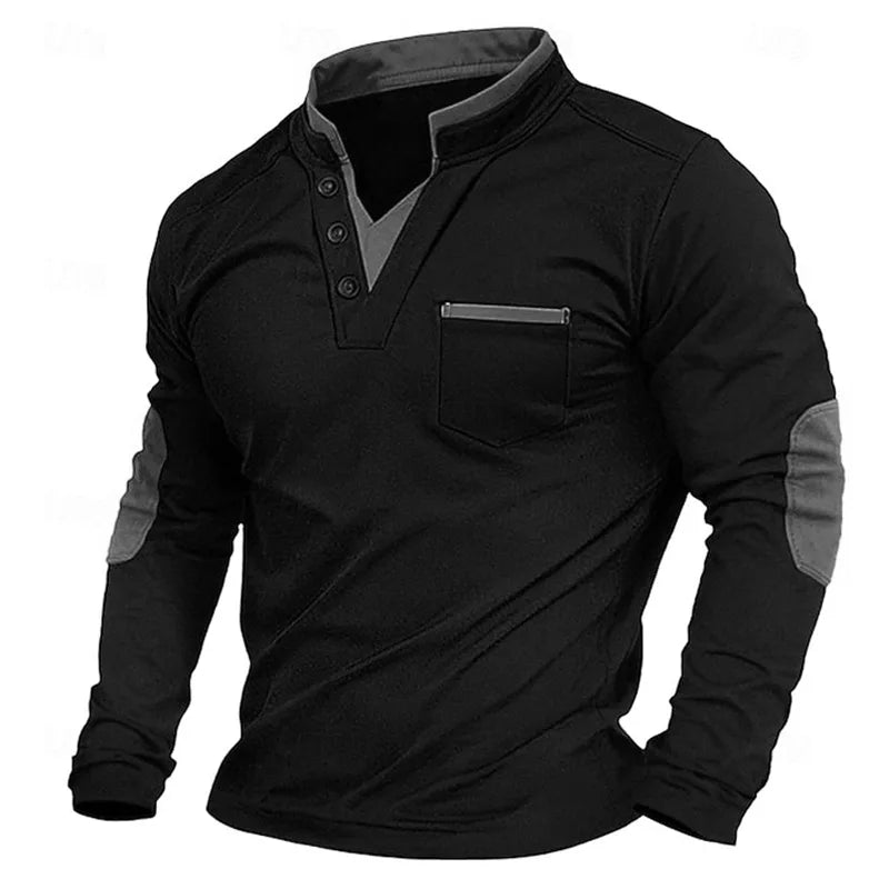 Mika München™ | Herren V-Ausschnitt Sweatshirt